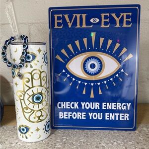Evil Eye Sign, Bracelet and Tumbler Set